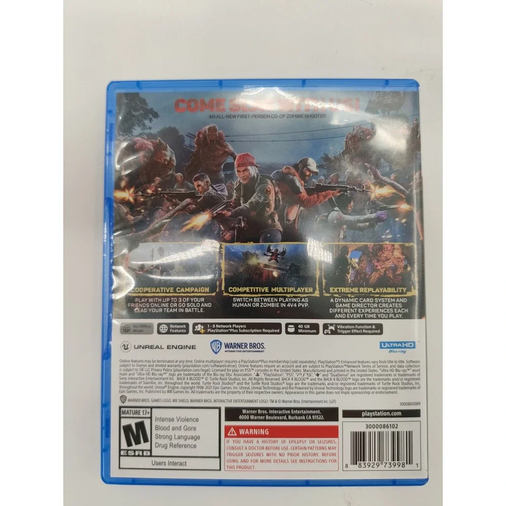 Back 4 Blood Ultimate Edition Sony PlayStation 5 PS5 Zombie Shooter Game Disc